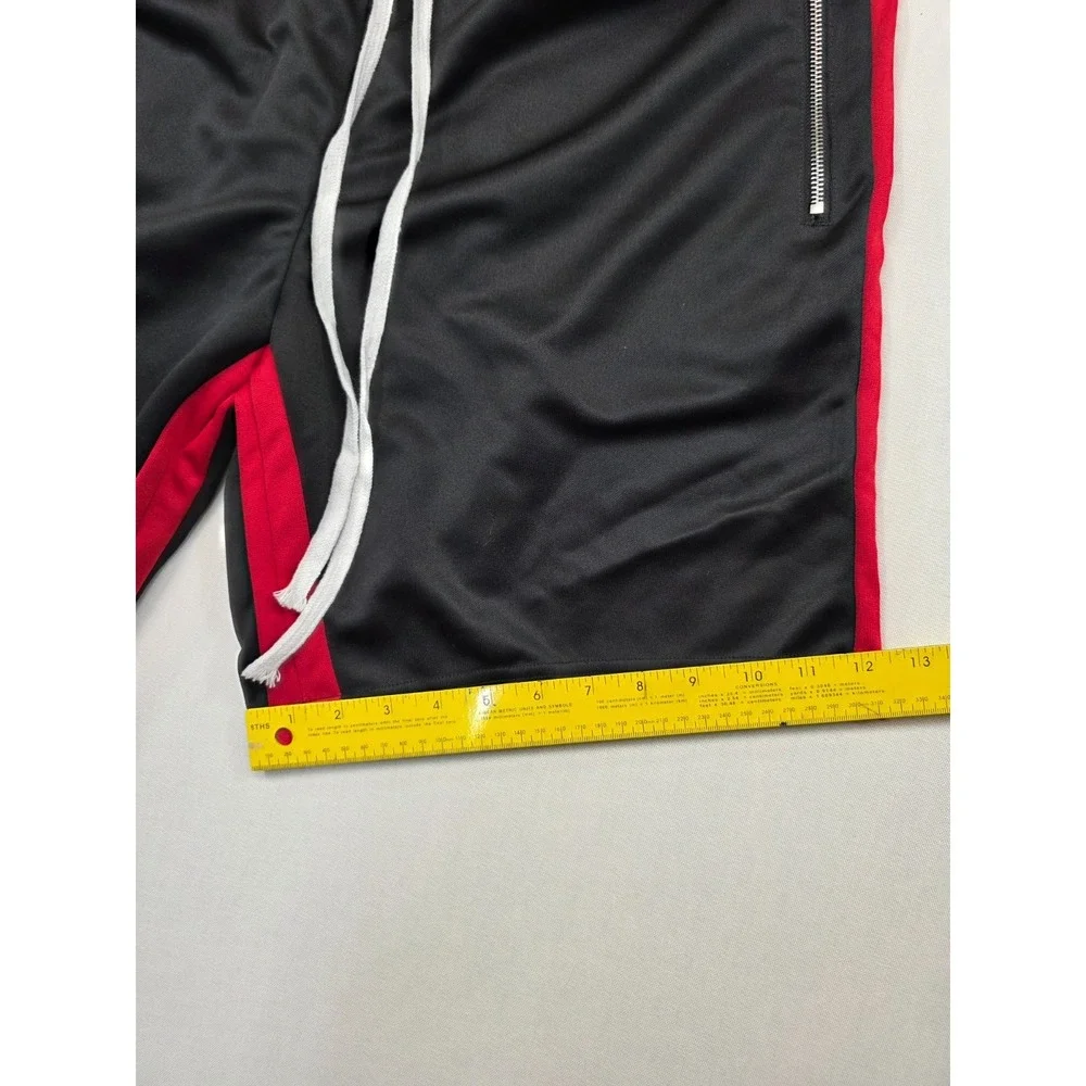 Crysp Denim Black Athletic Shorts Men's Large NWT Zip Pockets‎ Drawstring Street